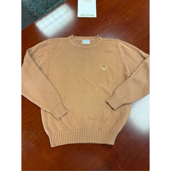 Vintage The English Sports Shop Brown Crest Crewneck Sweater sz L EUC - Picture 1 of 6